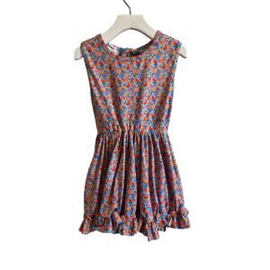 Little Stocking Co GirlHood twirl floral tie back ruffle bottom dress